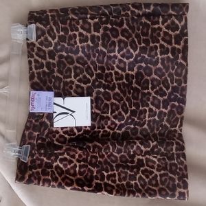 Diane von Furstenburg size 6 Calf hair leopard wrap Skirt NEW NWT